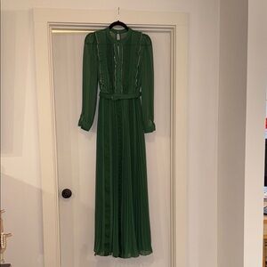 Self Portrait Green Chiffon Maxi Dress- worn once